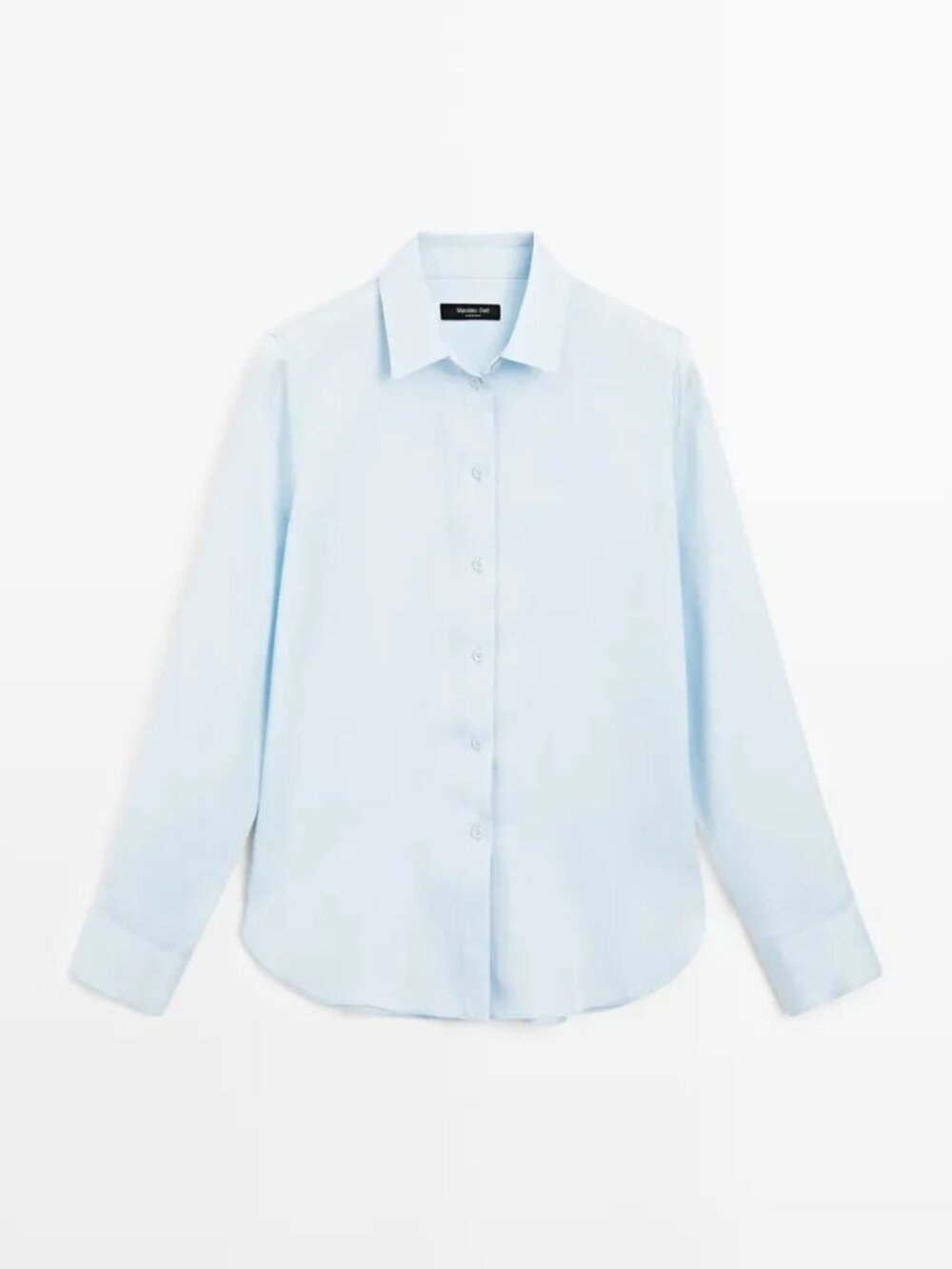 Massimo Dutti Womens Shirt Blouse EU 34 US 2 Sky Blue Button Up 5153/953 NWT - Picture 3 of 13